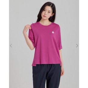 지센/ 기간할인 여성 [에센셜] 자수 스몰포인트 라운드 5부 티셔츠 LCTSP372 색상3