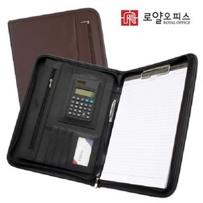 로얄오피스 A4 비즈니스 지퍼 바인더 R-3003 계산기 수첩, 블랙