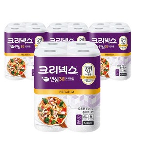 크리넥스 안심 3겹 천연펄프 키친타월, 140매, 16개