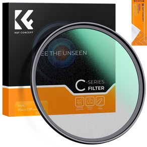 K&F Concept 67mm NANO-C 블랙 미스트 디퓨전 (1/4) 필터 (렌즈크리너융) AGC Glass Black Mist Filte + Cloth, 1개