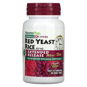 Natues Plus Hebal Actives Red Yeast Rice 600 mg 60 Mini-Tablets, 1개, 60정