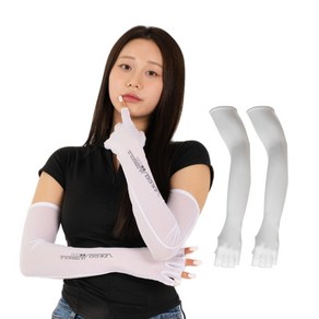 위키란쥬 여름 배달 무지 반장갑 손가락 손등 자외선차단 쿨 냉감 쿨토시 팔토시, 흰색, 1개