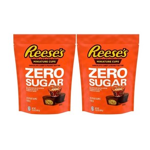 리세스 무설탕 슈가제로 초콜렛 REESE'S Zeo Suga Mini Chocolate Peanut Butte Candy 15.5oz Bag (439g), 2개, 439g