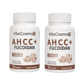 비타코스모 VitaCosmoX AHCC 후코이단 1500mg 베타글루칸 표고버섯 균사체 알파글루칸 미역귀, 2개, 120정