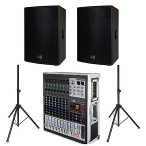 KANALS BKT-1400H 파워드믹서 +GRS-1230 패시브스피커 (2개)+스탠드(2개)