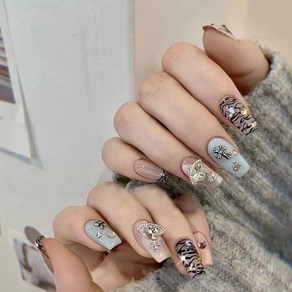 걸스코코 겨울신상 네일팁 인조네일팁 셀프연장 인조 팁, 2개, NAIL-N625