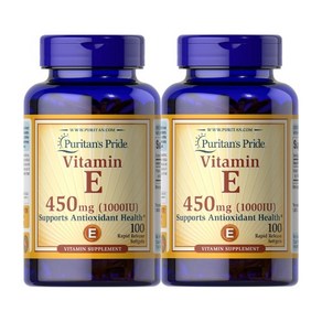 퓨리탄 프라이드 Puitans 비타민 E 면역 기능 지원 450mg 100정 2병), 2개