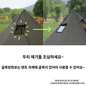 지지대 보호대 방염포 화목난로 텐트 키트 캠핑 통로 연통홀잭 굴뚝 구멍