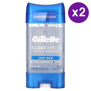 질레트 클리어 쉴드 쿨 웨이브 데오드란트 Gillette Clea Shield Cool Wave Deodoant, 2개, 107g