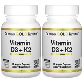 CGN 비타민D3 K2 고약사 약들약 캘리포니아골드 Vitamin D3 60캡슐 2병, 2개