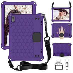 레노버 Tab 4 10 Plus TB-X304L TB-X304F TB-X704 TB-X704F 케이스 EVA Kids Safe Shockpoof Shoulde Hand Stap, [05] Tab 4 10 Plus X704F, 07 Puple - Black, 1개