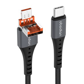 2IN1 USB C타입 변환기능 핸드폰 패브릭 초고속 충전 케이블 3A, 1개, 2m, 2IN1 USB C타입 변환기능 핸드폰 패브릭 초고속 충전 케이블 3A 2m