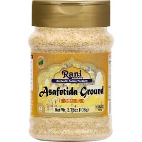 Rani Asafetida (Hing) Gound 3.75oz (106g) PET Ja 라니 아사페티다(Hing) 분쇄 3.75oz(106g) PET 병 ~ 순수 천연  무염, 106g, 1개