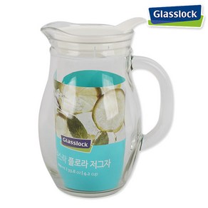 Glasslock 글라스락 저그물병(1.0L) 유리물병 냉장고물병 물통 피쳐, 화이트뚜껑, 1L