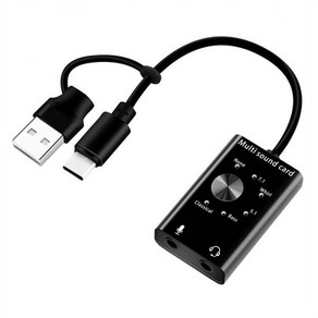 외장 사운드 카드 USB 2.0 C 타입 스테레오 마이크 어댑터 노트북 헤드셋 전문가용 컨버터, 한개옵션2, 한개옵션0, 한개옵션1