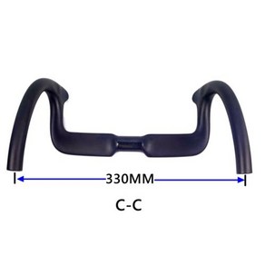 카본트랙바 BIKEDOC HB23 스프린트 트랙 핸들바 탄소 자전거 핸들바 도달 104mm 드롭 120mm 260g, 2) 330MM SIZE, 1개