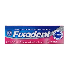 픽소덴트 Fixodent 픽소덴트 컴플리트 오리지널 틀니 접착 크림 21g