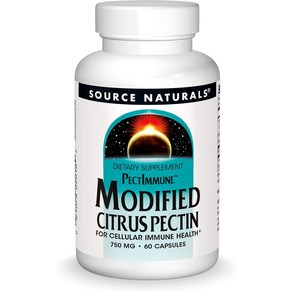 60 Count (Pack of 1) Souce Natuals PectImmune Modified Citus Pectin 750mg - 60 Capsules, 1개, 120정