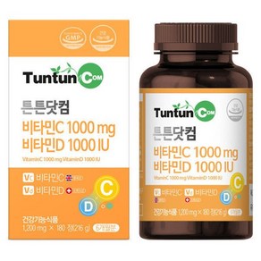 튼튼닷컴 비타민C 1000mg 비타민D 1000IU [6개월분], 1개, 216g