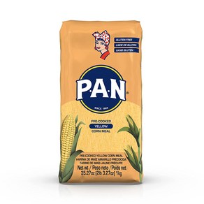 P.A.N. Yellow Con Meal – Pe-cooked Gluten Fee a PAN 노란색 옥수수 가루 – 사전 조리된 프리 및 아레파스용 코셔 밀가루(2.2l, 1kg, 1개