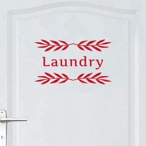 오피스왕국 세탁실 laundy7 그래픽 스티커, 레드