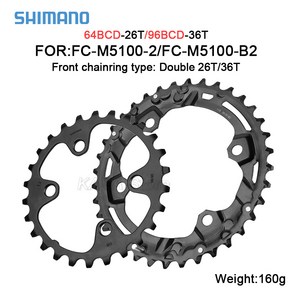 Shimano체인 링 96BCD 36T 크라운 MTB 체인 휠 64BCD 26T 자전거 스프로킷 시마노 MT510 M4100 M5100 M8000 M9000 크랭크 세트, 01 26T and 36T, 1개