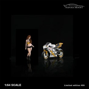 오로라모델 1:64 MOTORCYCLE GIRL Lightning livery (바이크 및 사람 피규어)