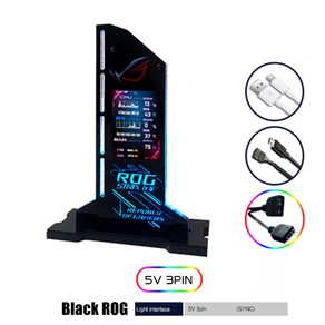 ROG MSI Aous RGB 수직 GPU 브래킷 MOD 게이머 캐비닛용 2.4 인치 LED 디스플레이 그래픽 카드 지지대 V, 5V ARGB 3PIN