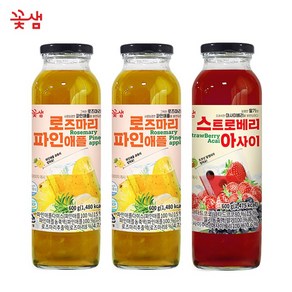 꽃샘 로즈마리 파인애플 2병 +스트로베리 아사이 1병, 600g, 1개