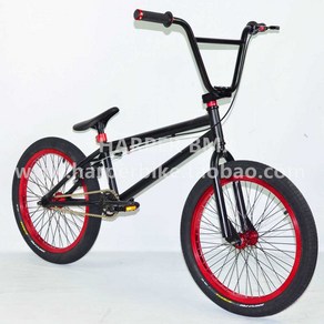 BMX 묘기 자전거 20인치 입문용 연습 경량 스턴트, 블랙+레드, 1개