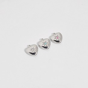 11166 써지컬 펜던트 큐빅 포인트 하트 10x11mm(1개)