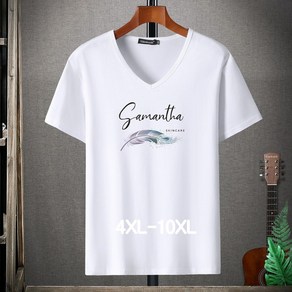 쥬엔리치 4XL~10XL 남자 빅사이즈 반팔 티셔츠 면 V넥 캐쥬얼 남성 루즈핏 데일리 여름 티