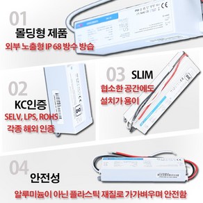 유니온 SMPS 12V/ LED 안정기 컨버터 60W-300W 모음/ IP65/방수형, 30w, 1개