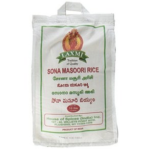 Laxmi Sona Masooi Rice 10 Pound(LB) Laxmi 소나 마수리 쌀 10파운드(LB), 1개, 4.54kg