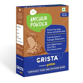 CRISTA Amchu 분말 천연 망고 파우더 태양건조 색상 방부제 첨가제 No 100g, 1개