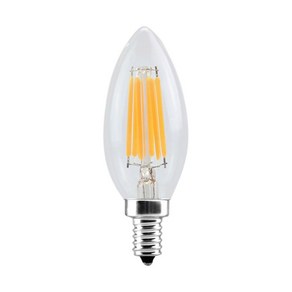 E14 6W Edison Cob 필라멘트 레트로 LED 조명 캔들/화염 전구 램프 샹들리에, 회색, 1개