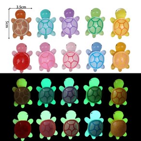 귀여운 미니 야광 거북이 장식품 어둠 속에서 빛나는 마이크로 풍경 어린이 집 선물 50 개 2, [01] 2PCS