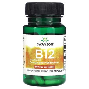 Swanson Vitamin B 12 500 mcg 30정 / 비타민 B 12 복합체, 1개