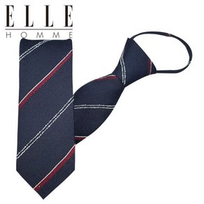 [ELLE HOMME] 엘르옴므 실크 지퍼/자동 넥타이-카바사 네이비 7c