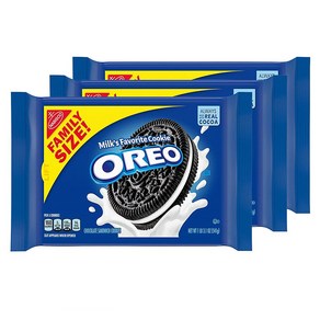 오레오 밀크 샌드위치 쿠키 541g 3팩 Oeo (ORMT9) Sandwich Cookies Family Size -Chocolate 19.1 Ounce, 3개