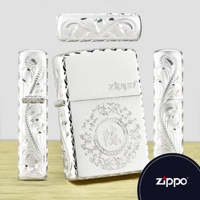 ZIPPO 입체 조각 문양 실버 정품 지포라이터