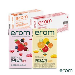 [EROM] 이롬 황성주박사의 과채습관 무첨가 과일야채주스 (레드/옐로우 각24팩) 140ml 48팩, 48개
