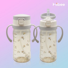 [100%국내제조]하이비 PPSU 에잇벤트 원터치 빨대컵(빨대2종포함), 270ml, 1개, 데이지 그레이