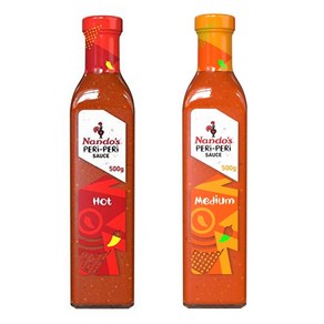 난도스 Nando's 페리페리 미디엄 핫 칠리 소스 2종 500g x 2 영국 치킨 레스토랑 프랜차이즈 브랜드, 2개