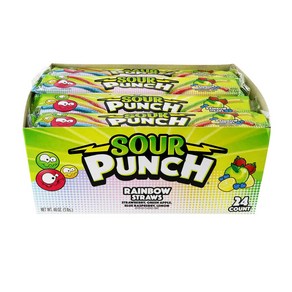 Sou Punch Rainbow Staws 사워 펀치 레인보우 스트로우 젤리 2oz(57g) 24개입, 57g, 24개