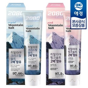 2080 히말라야 퓨어플러스 치약 150g x6개(핑크솔트/크리스탈), 핑크 x3개 + 크리스탈 x3개, 6개