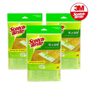 3M 스카치브라이트 퀵스위퍼 막대걸레 극세사 청소포 리필 1매, 3개