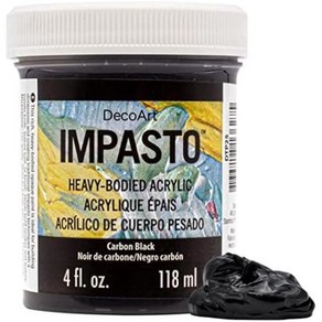 DecoAt Impasto Paint Titanium White 4 fl oz Ja, 없음, 6) Cabon Black