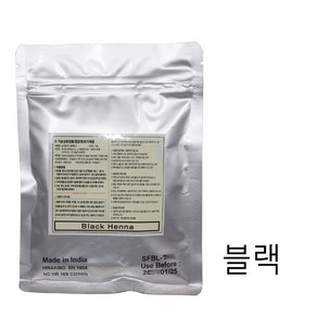 은색봉투포장~ 색상[블랙] 플로라 실크 헤나 파우더 염색약 100g, 블랙, 1개