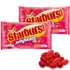 GEEOOLLAH 젤리빈 Starburst Jelly Beans – 2팩 Fave Reds 젤리빈과 (각 14온스) 달콤한 과일 젤리 캔디 맛있는 휴일 버라이어티 팩